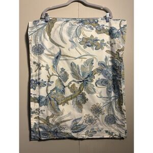 2 Pottery Barn Standard Pillow Sham Caesarea Blue Floral Organic Cotton Bedding